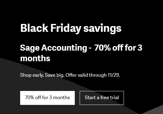 Sage Accounting Black Friday